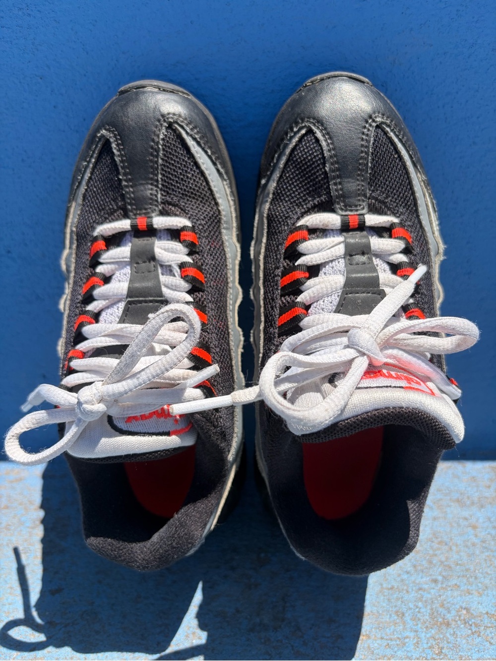 Nike Boys 1Y Air Max 95 Recraft Sneaker 25th Anniversary Shoe Black White